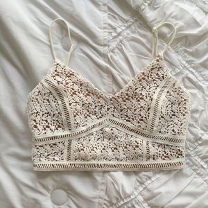 Pac Sun Kendall and Kylie lace white top size S